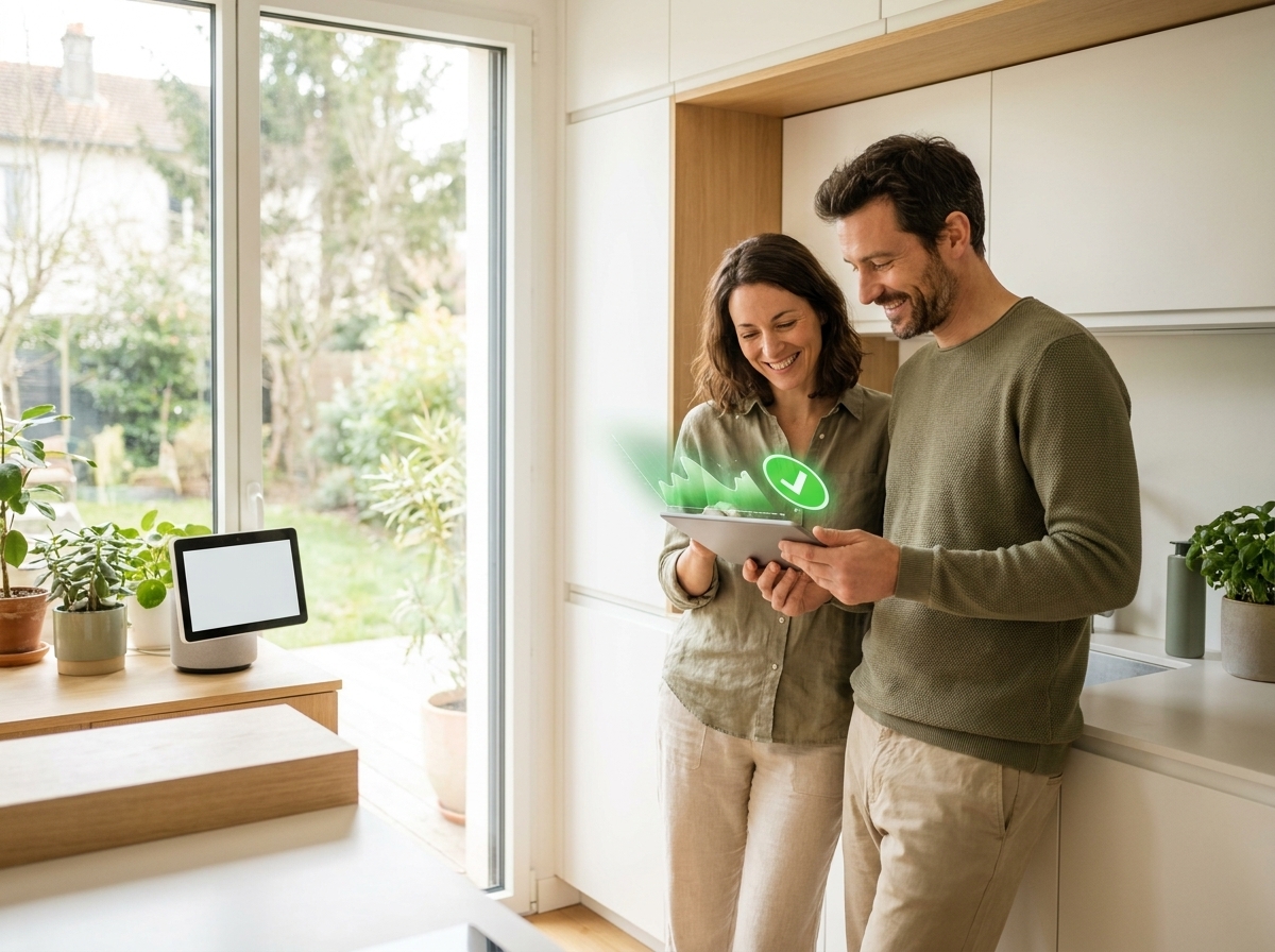Compteur électrique connecté affichant les économies réalisées grâce à l'installation photovoltaïque VDE, autoconsommation et revente surplus EDF OA